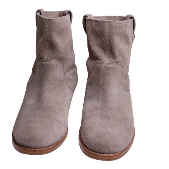 Arturo Chiang Tan Brown Suede Ankle Boots Minimalist Boho Classic - Picture 2 of 6